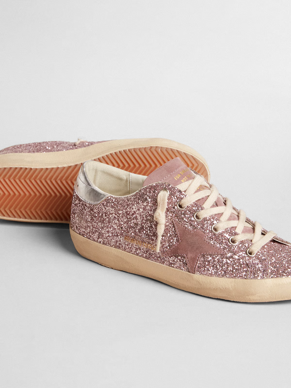 Super-Star LTD in glitter with suede star and silver heel tab