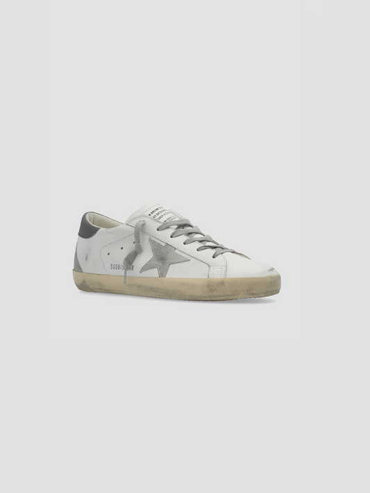 Super-star distressed leather sneakers