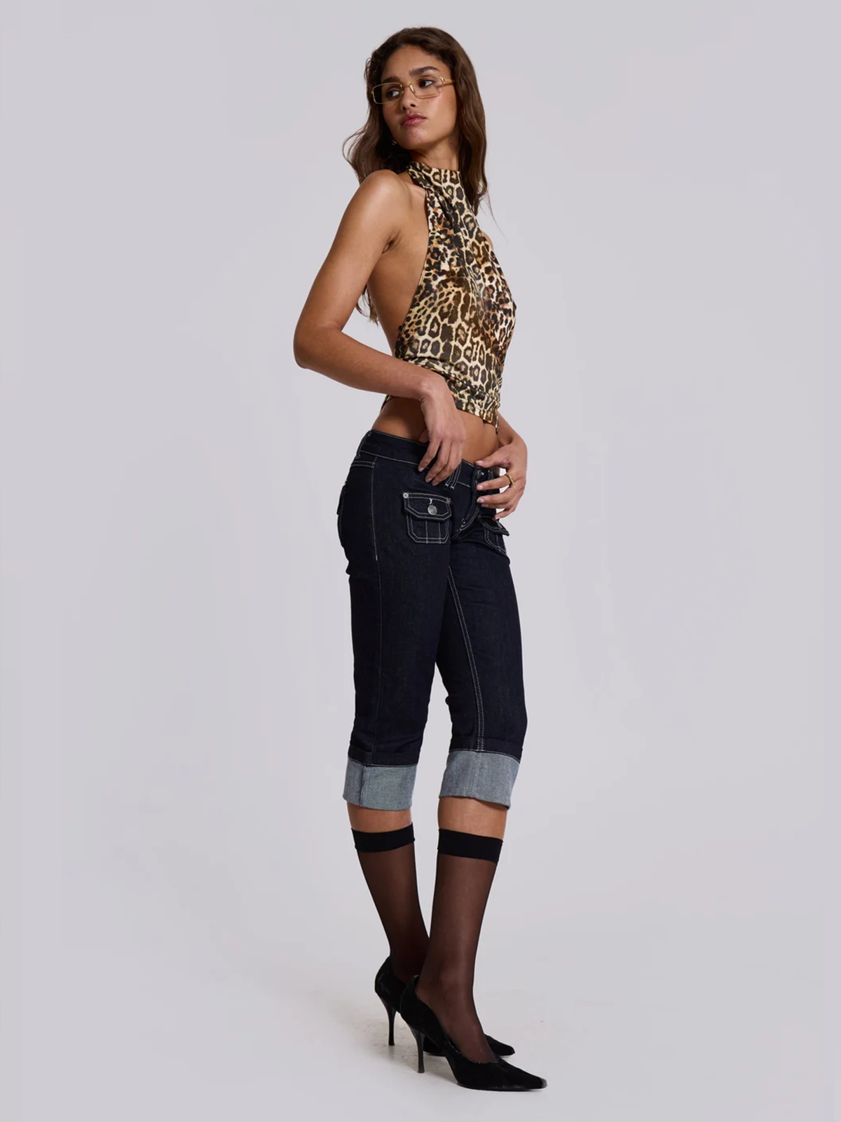 Leopard Zene Backless Top