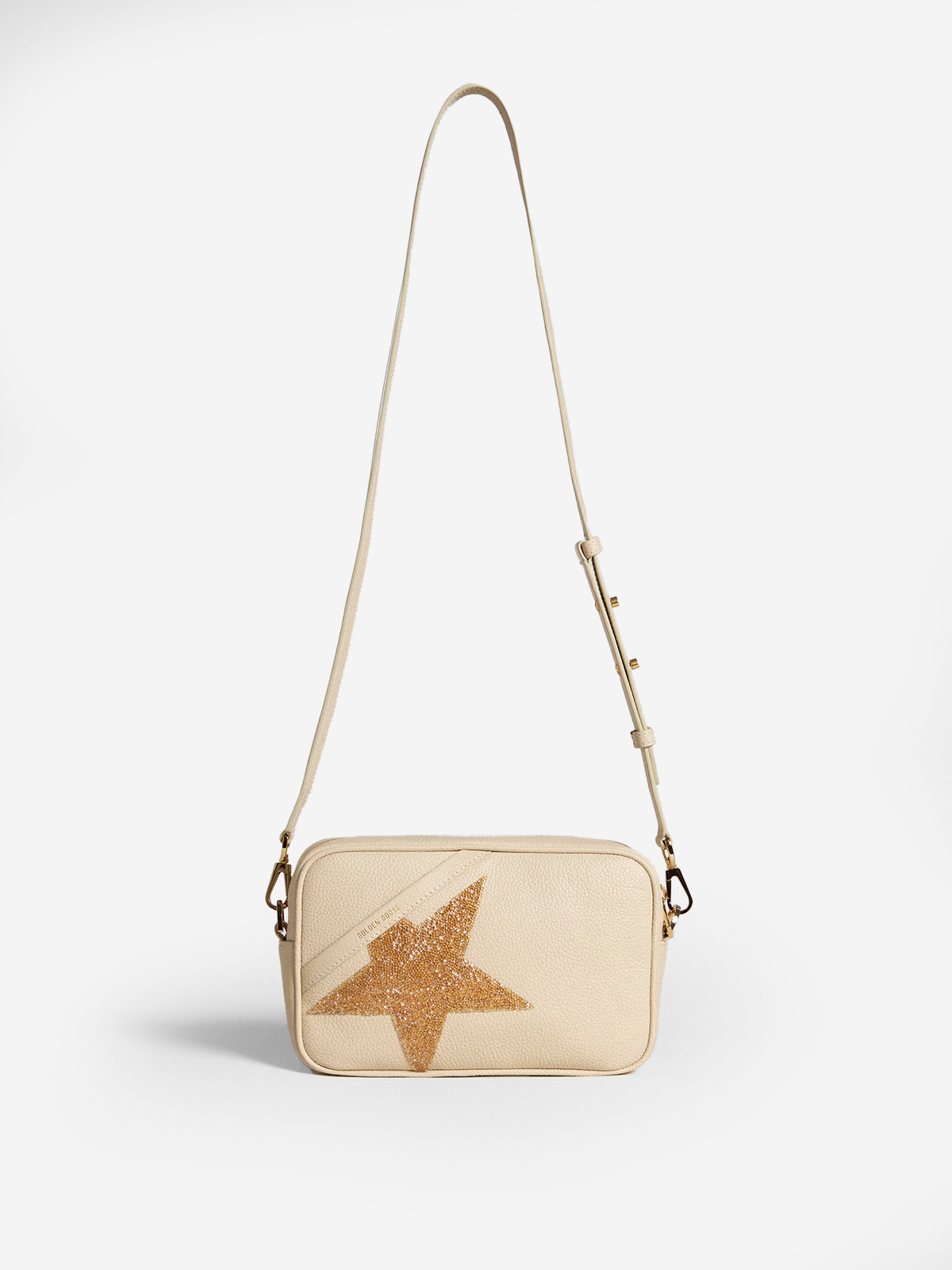 Star Bag aus butterfarbenem gehämmertem Leder mit Swarovski-Kristallen 