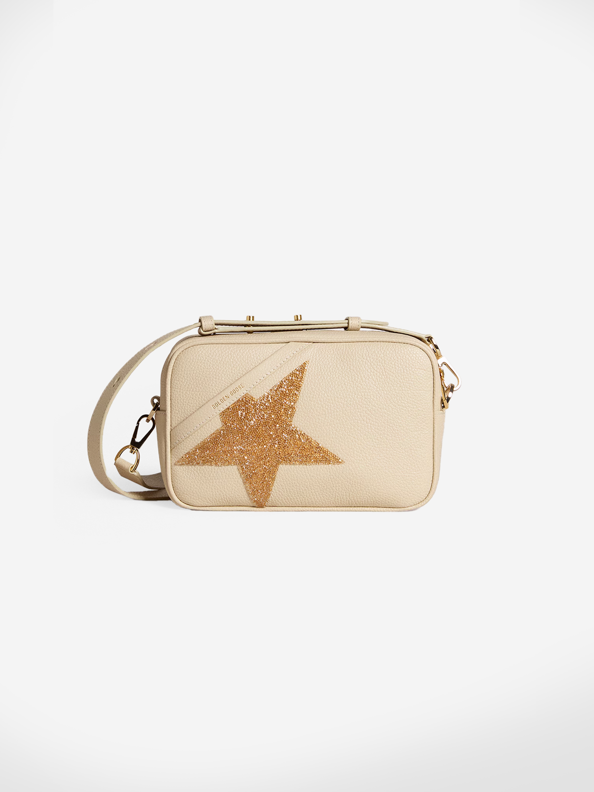 Star Bag in butter-colored hammered leather with Swarovski crystal sta