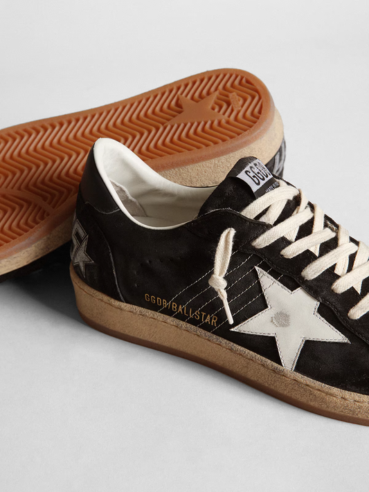 Ball Star in black suede with white leather star