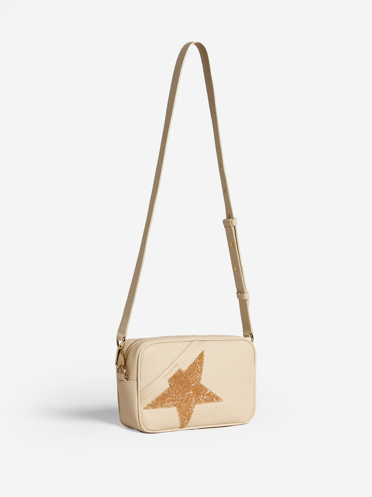 Star Bag aus butterfarbenem gehämmertem Leder mit Swarovski-Kristallen 