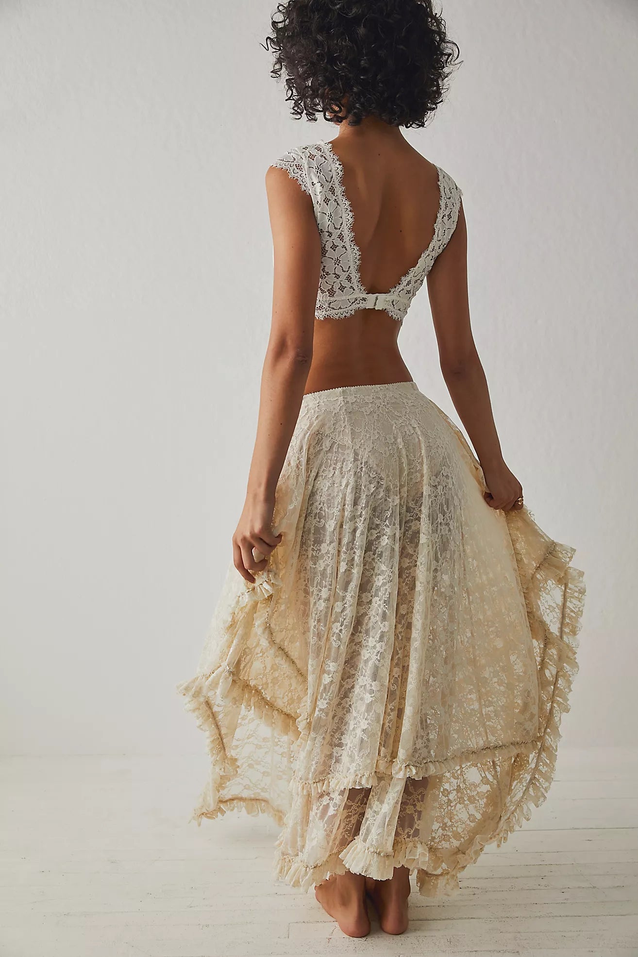 FP Fringe Lace Long Skirt